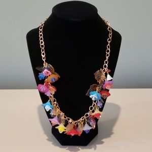 Multicolored floral bead necklace